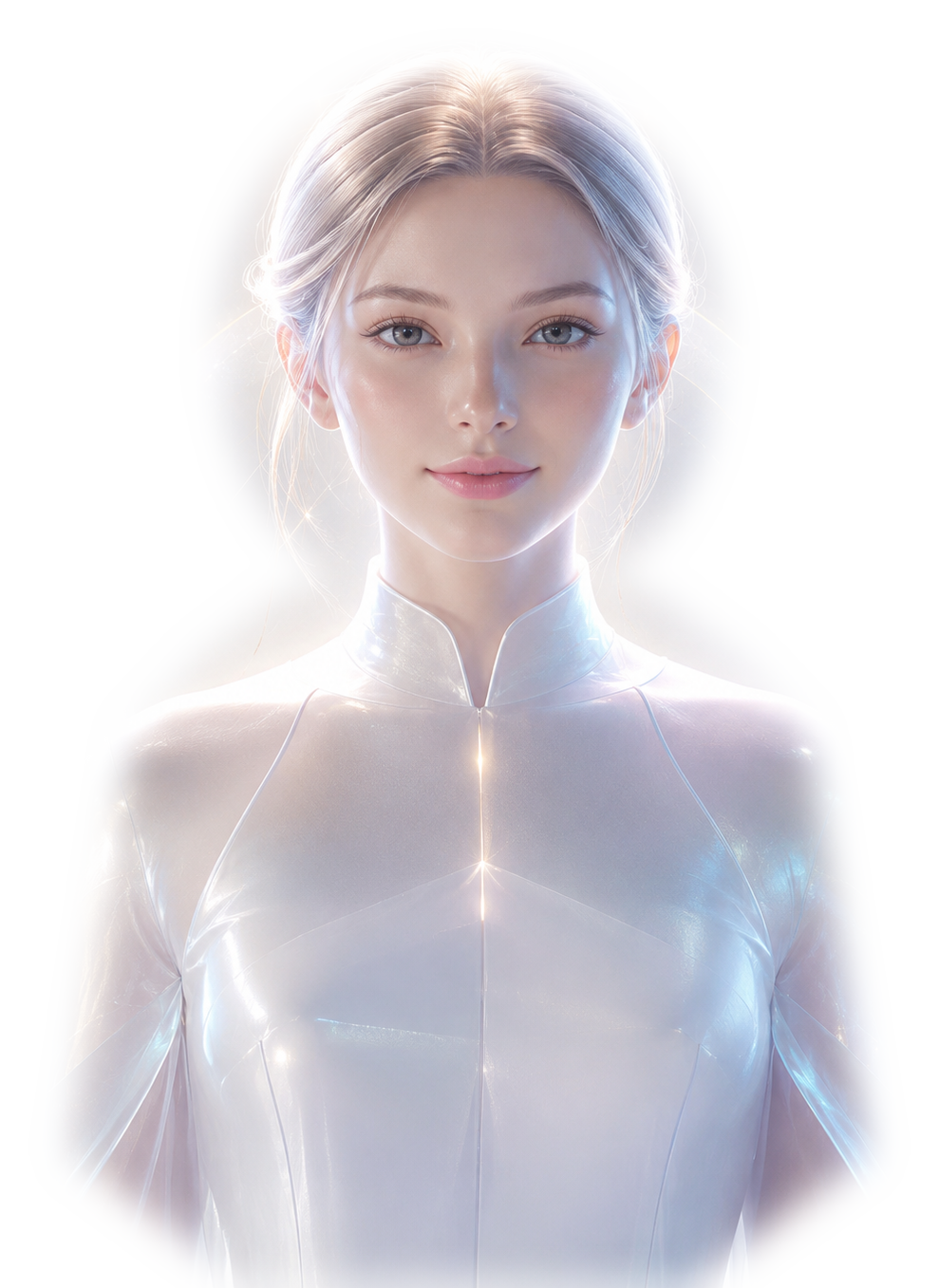 Transparent AI market lifeform visual
